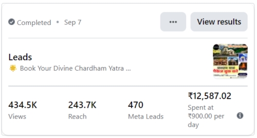 Chardham Yatra Leads Generation Results in Haridwar